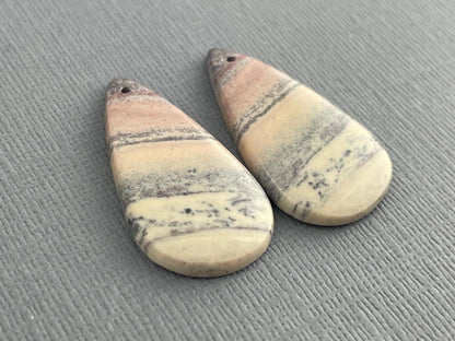 Porcelain Jasper Bead Pair | Natural Loose Gemstone Bead | Z161 - - GemEnthusiast