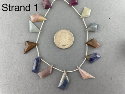 Multi Sapphire Bead Strand in Geometric Shapes | Select your Strand - - GemEnthusiast