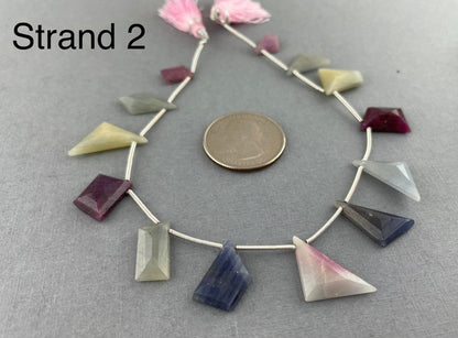 Multi Sapphire Bead Strand in Geometric Shapes | Select your Strand - - GemEnthusiast