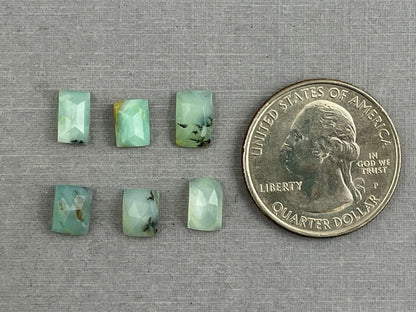 Peruvian Opal Rectangle Rose Cut Lot | Natural Gemstone from Peru | 5.48 carats | PO417 - Peruvian Blue Opal - GemEnthusiast
