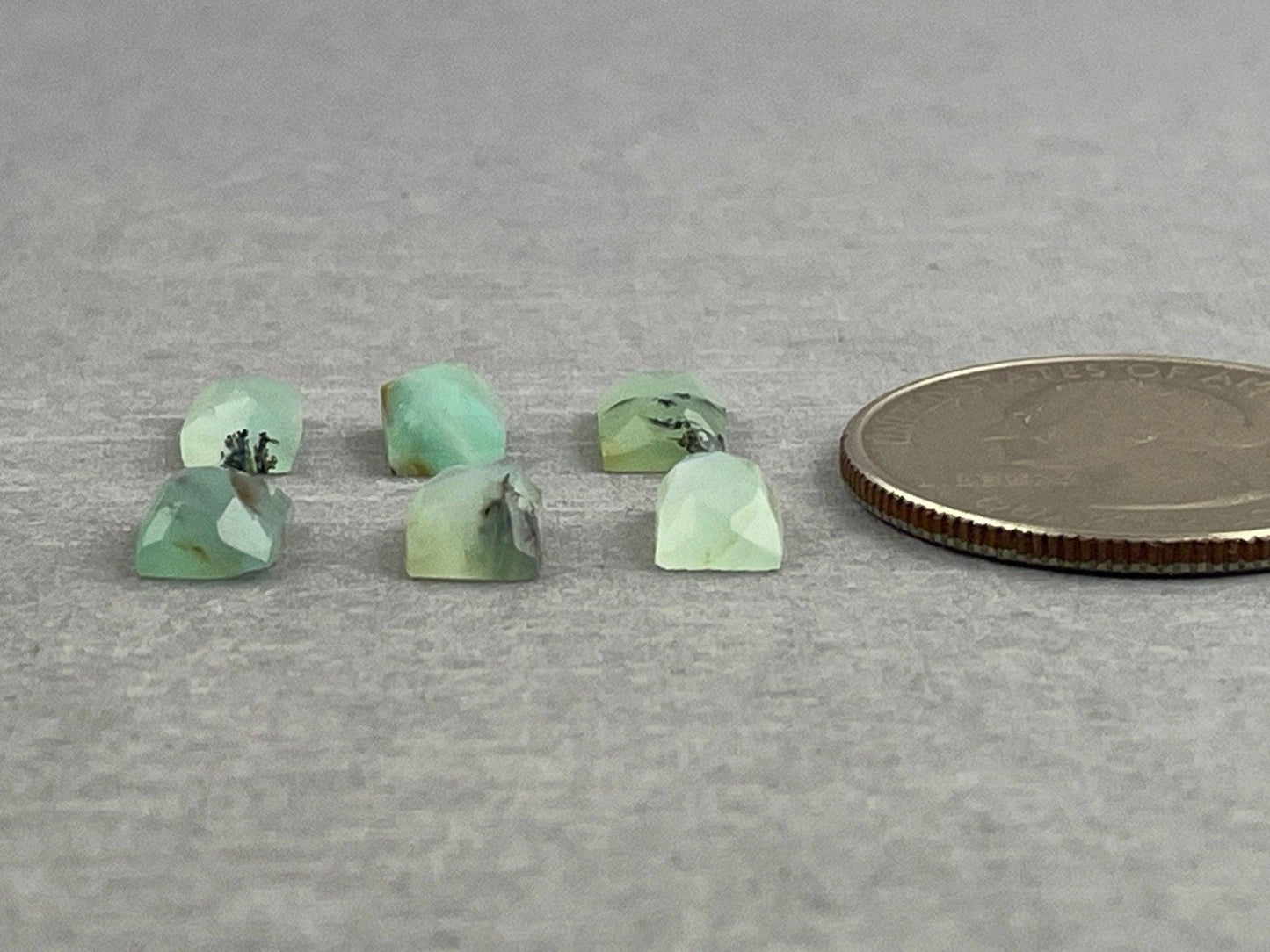 Peruvian Opal Rectangle Rose Cut Lot | Natural Gemstone from Peru | 5.48 carats | PO417 - Peruvian Blue Opal - GemEnthusiast