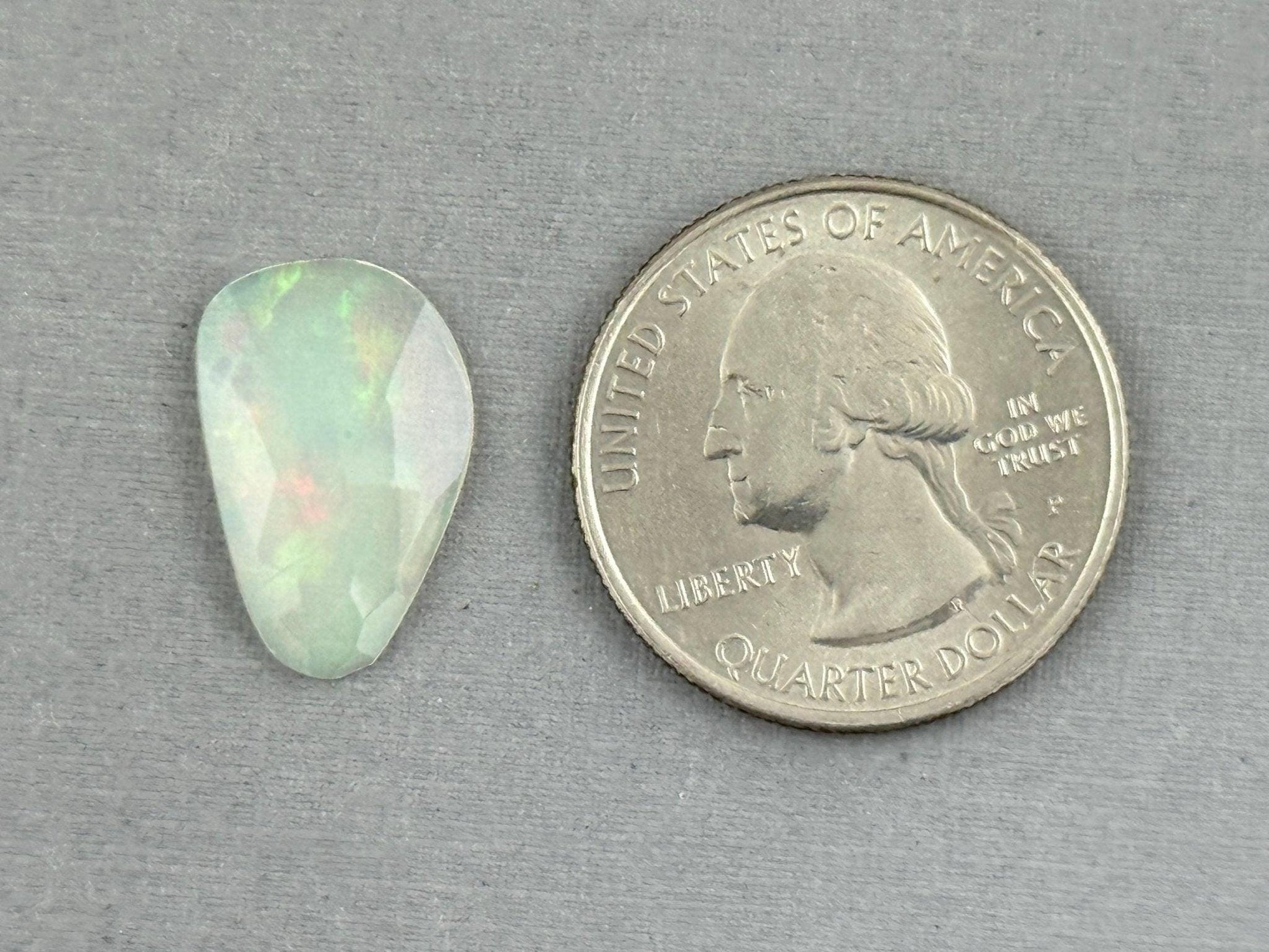 Large Ethiopian Opal with Fire | 18x12x2.7 | Rose Cut Freeform Loose Gemstone| 2.77 cts | OP484 - Ethiopian Opal - GemEnthusiast