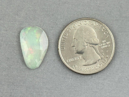 Large Ethiopian Opal with Fire | 18x12x2.7 | Rose Cut Freeform Loose Gemstone| 2.77 cts | OP484 - Ethiopian Opal - GemEnthusiast