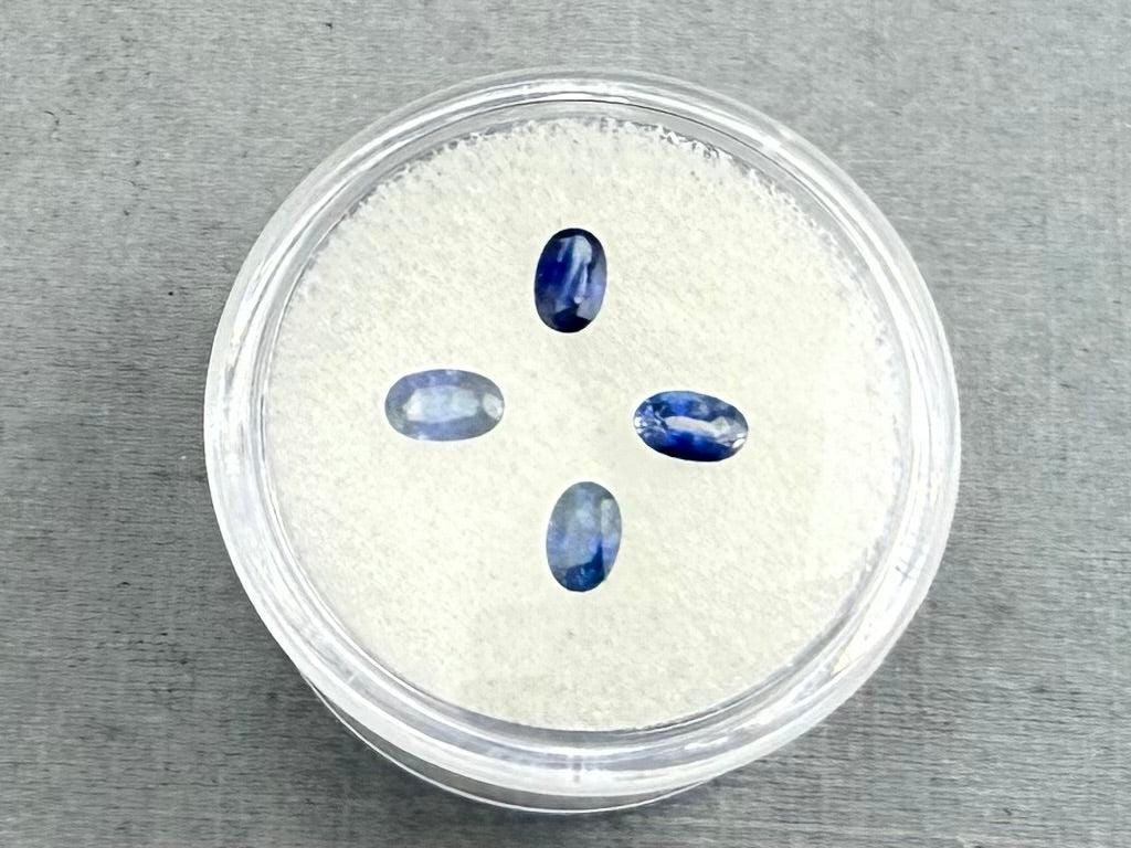Blue Bicolor Sapphire Faceted Ovals | 5x3 mm | 4 Stones per Lot - Blue Sapphire - GemEnthusiast