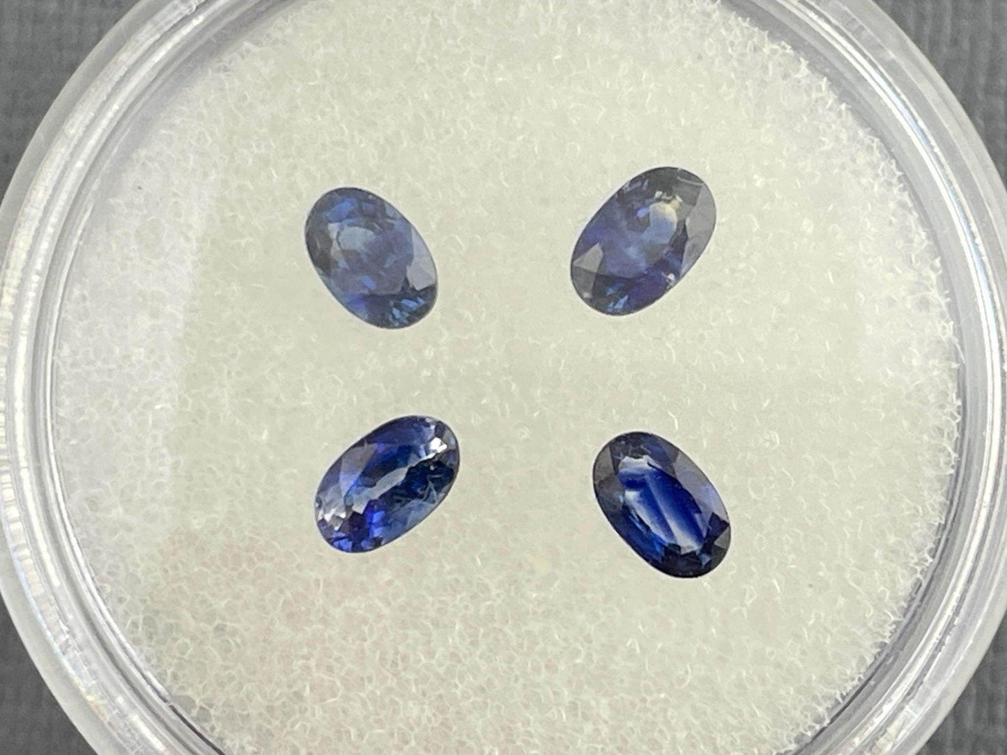 Blue Bicolor Sapphire Faceted Ovals | 5x3 mm | 4 Stones per Lot - Blue Sapphire - GemEnthusiast