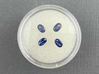 Blue Bicolor Sapphire Faceted Ovals | 5x3 mm | 4 Stones per Lot - Blue Sapphire - GemEnthusiast