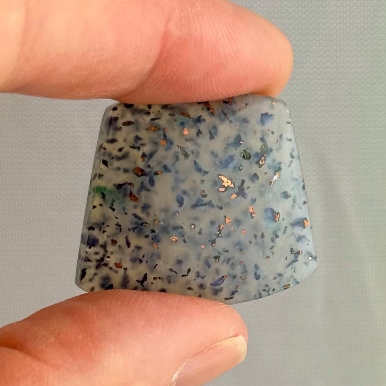 Confetti Chrysocolla in Chalcedony | Natural Loose Cabochon Gemstone | CA331 - Confetti Chrysocolla - GemEnthusiast