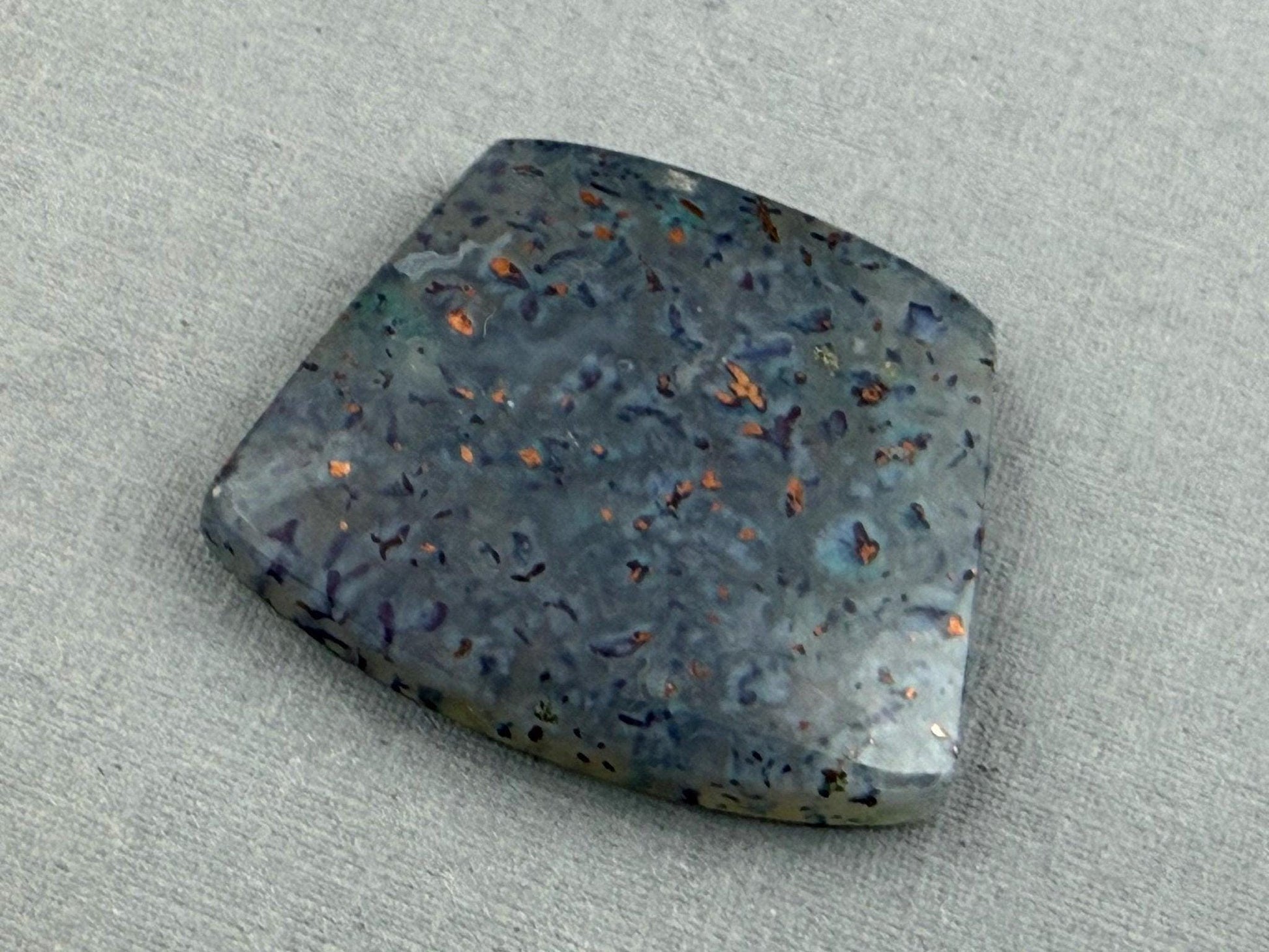 Confetti Chrysocolla in Chalcedony | Natural Loose Cabochon Gemstone | CA331 - Confetti Chrysocolla - GemEnthusiast