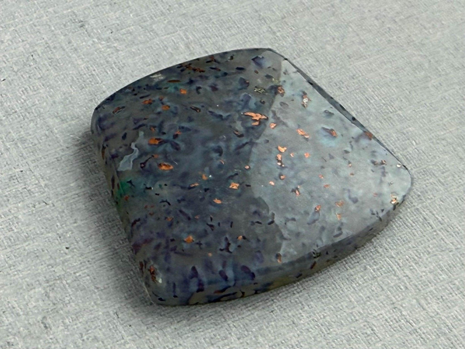 Confetti Chrysocolla in Chalcedony | Natural Loose Cabochon Gemstone | CA331 - Confetti Chrysocolla - GemEnthusiast