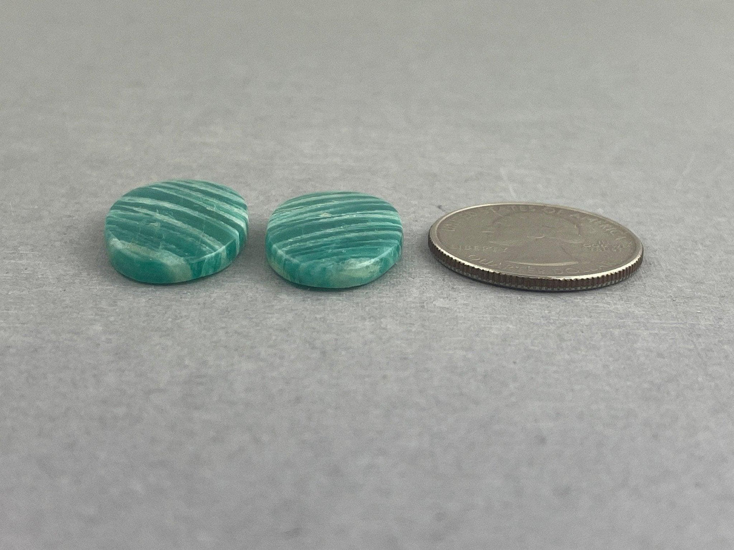 Amazonite Matched Pair Oval Cabochons | Natural Loose Gemstone | AMZ222 - Amazonite - GemEnthusiast