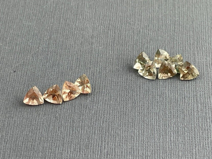 6mm Oregon Sunstone Trillion | Single Stone | Pale Peach or Green - - GemEnthusiast