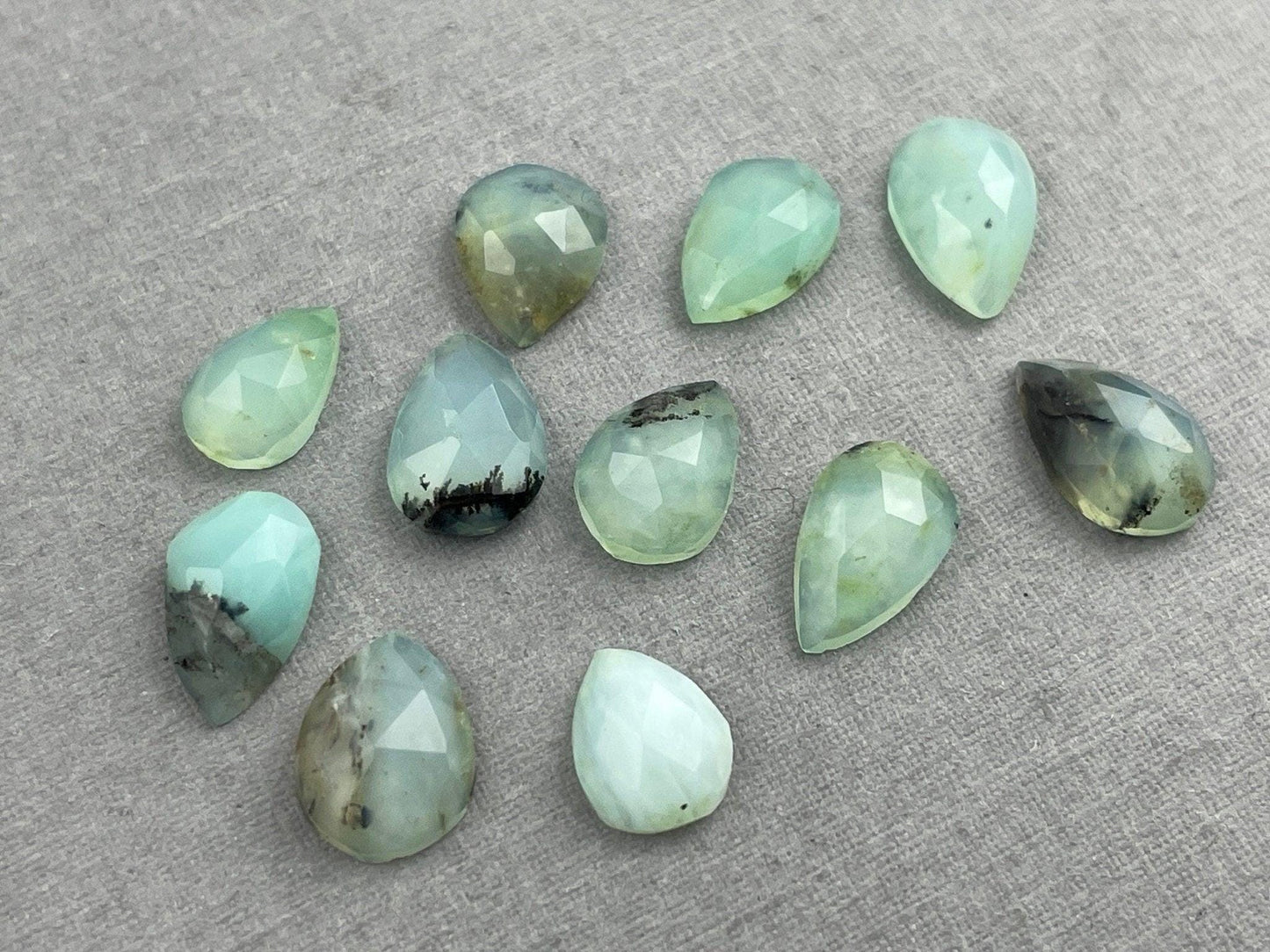 Peruvian Opal Lot: Pear Rose Cut Gemstones, 10 Carats, PO412 - - GemEnthusiast