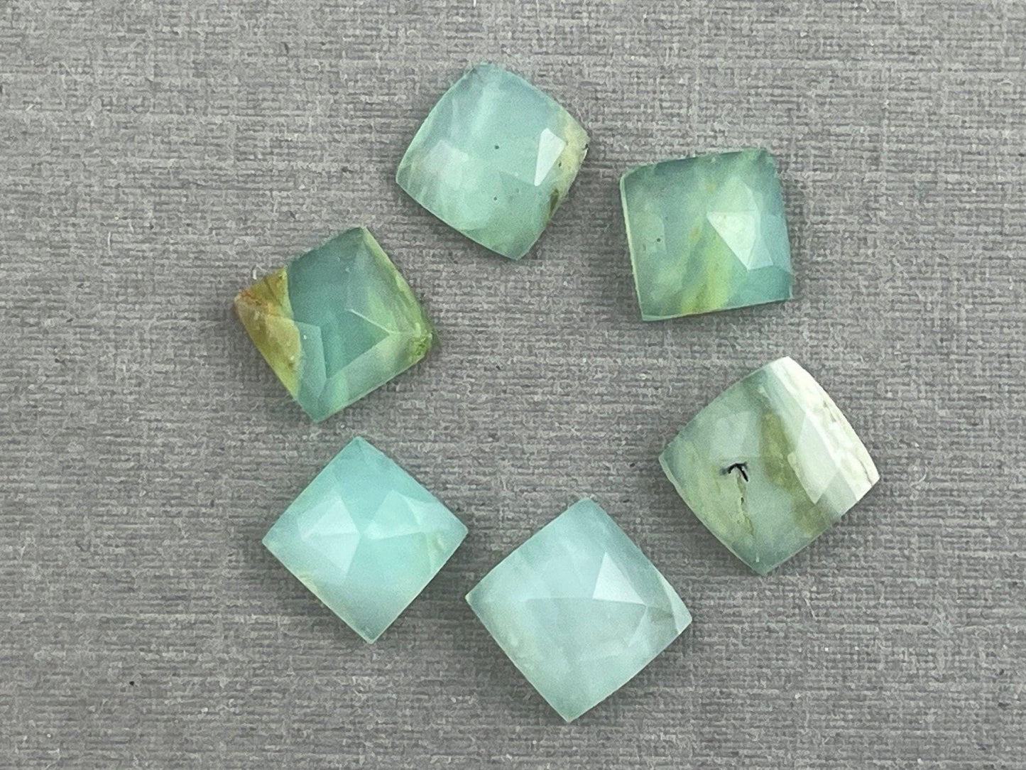 Peruvian Opal Square Rose Cut Lot | 5.56 carats | 7mm | Natural Gemstone from Peru | PO419 - Peruvian Opal - GemEnthusiast