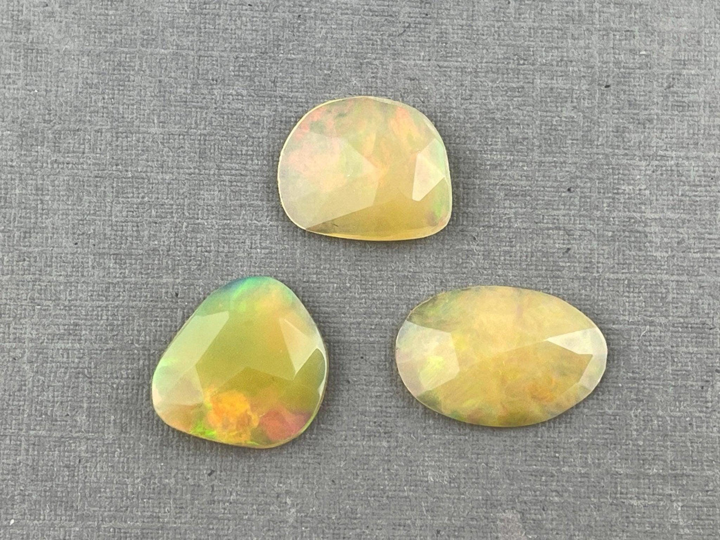 Yellow Ethiopian Opals with Fire | Rose Cut Natural Loose Gemstone Lot | 4.27 carats | OP481 - Ethiopian Opal - GemEnthusiast