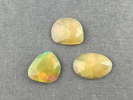 Yellow Ethiopian Opals with Fire | Rose Cut Natural Loose Gemstone Lot | 4.27 carats | OP481 - Ethiopian Opal - GemEnthusiast