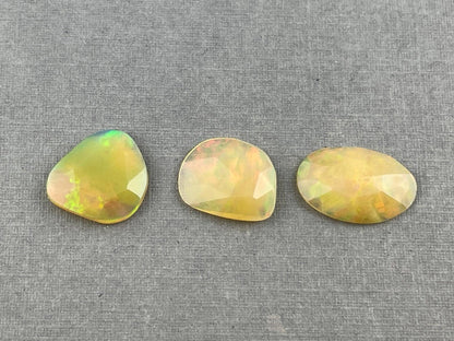 Yellow Ethiopian Opals with Fire | Rose Cut Natural Loose Gemstone Lot | 4.27 carats | OP481 - Ethiopian Opal - GemEnthusiast