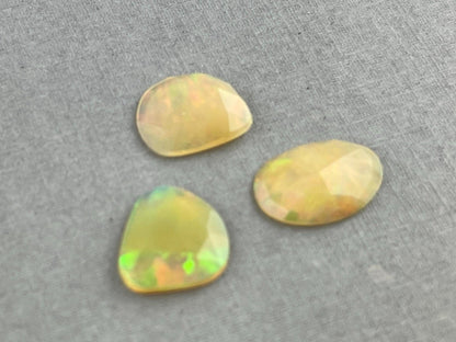Yellow Ethiopian Opals with Fire | Rose Cut Natural Loose Gemstone Lot | 4.27 carats | OP481 - Ethiopian Opal - GemEnthusiast