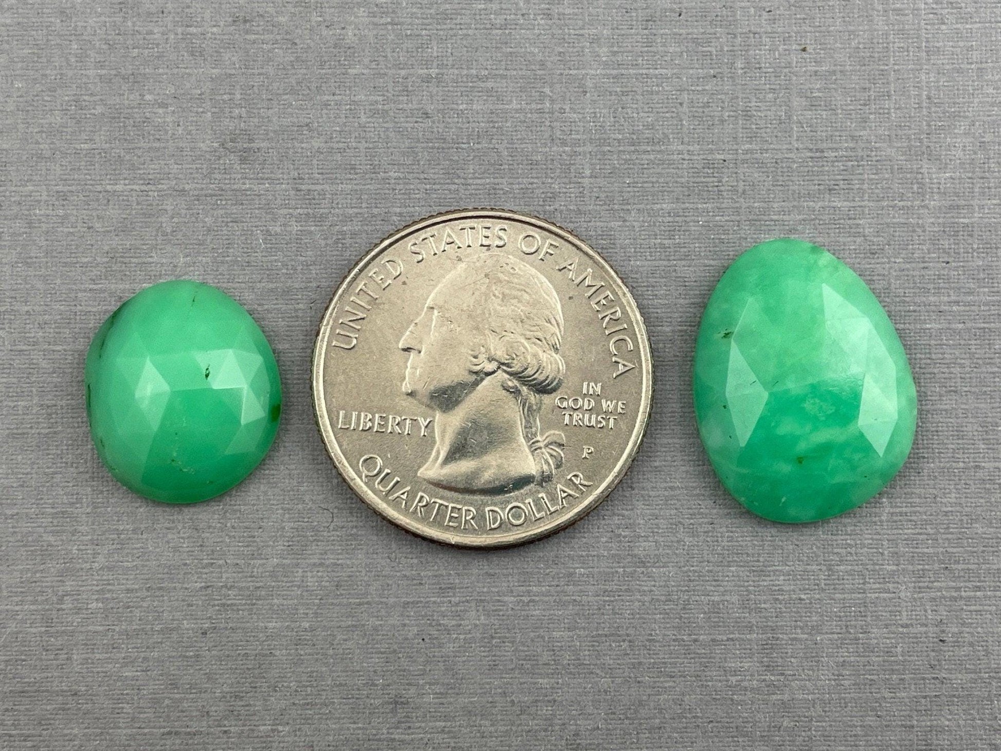 Large Mint Chrysophrase Rose Cut Lot | Natural Loose Chalcedony Gemstones | 16 carats | CY125 - Mint Chrysoprase - GemEnthusiast