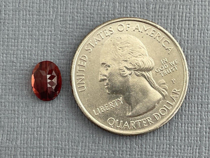 8x6 Red Oregon Sunstone Oval Faceted Gemstone | 1.12 carats | OSF180 - - GemEnthusiast