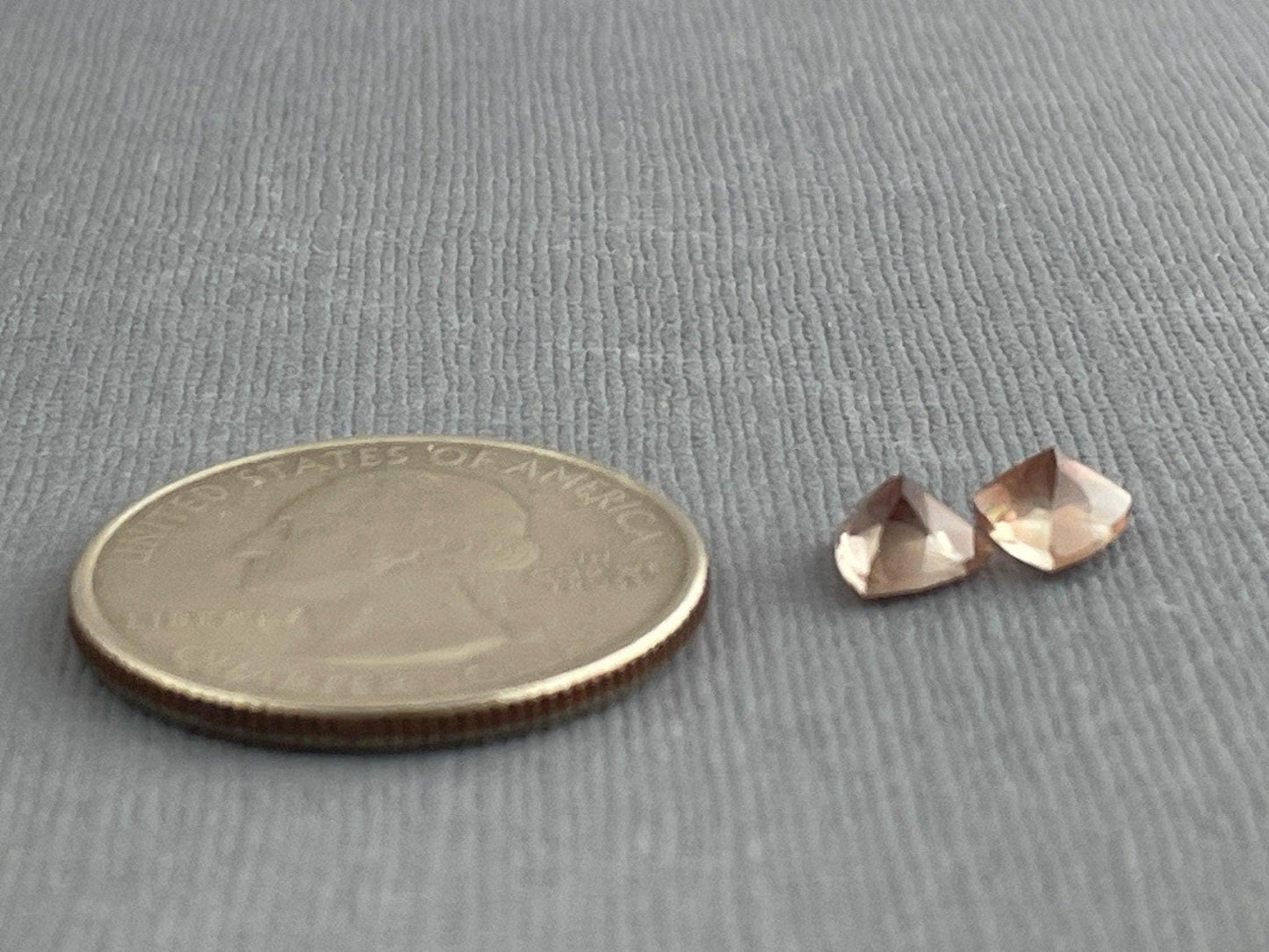 6mm Oregon Sunstone Trillion Gemstone Pair with Schiller | 1.3 carats | OSF174 - - GemEnthusiast