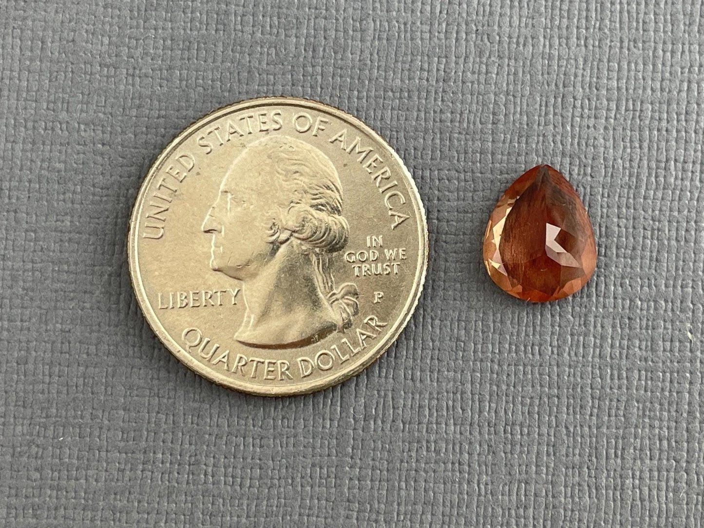 Oregon Sunstone 11x9 Pear Gemstone with Schiller | 2.83 carats | OSF185 - - GemEnthusiast
