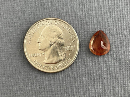 Oregon Sunstone 11x9 Pear Gemstone with Schiller | 2.83 carats | OSF185 - - GemEnthusiast