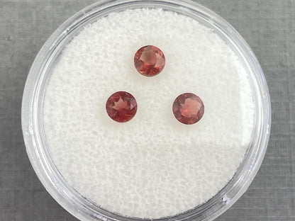 4mm Oregon Sunstone Lot | Red with Schiller and Zoning | Faceted Round Gemstones | OSF197 - Oregon Sunstone - GemEnthusiast
