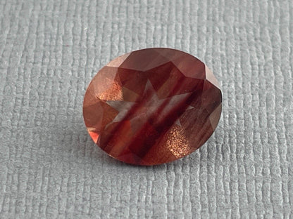 12x10 Red Oregon Sunstone Oval Faceted Gemstone with Schiller | 3.9 carats | OSF165 - - GemEnthusiast