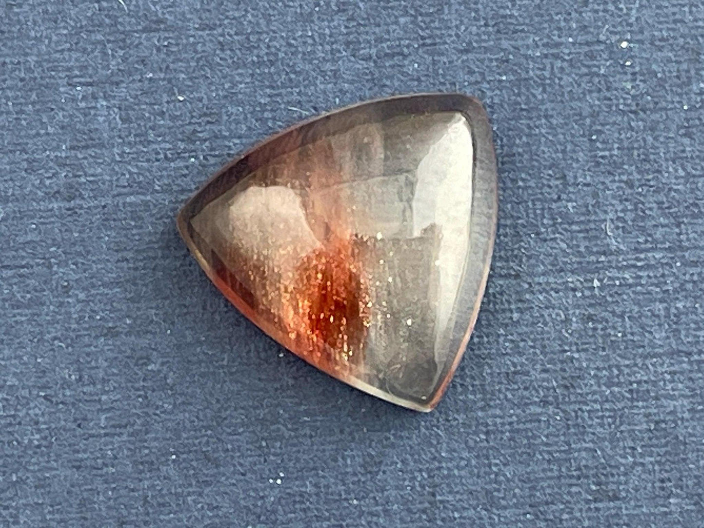 Bicolor Oregon Sunstone | 12mm Triangle Cabochon | Natural American Gemstone | OSC275 - Oregon Sunstone - GemEnthusiast