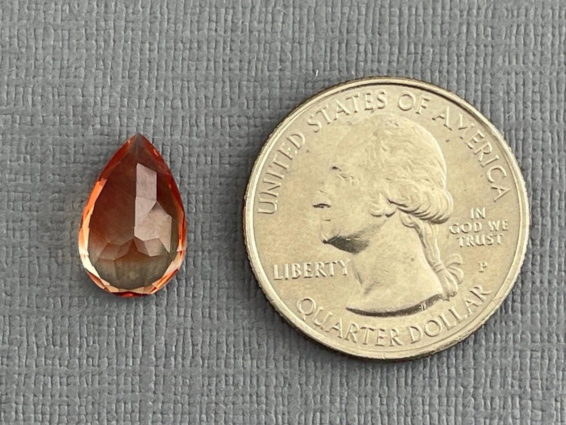 Oregon Sunstone Pear Gemstone | 14x9 mm | 4 carats | OSF187 - - GemEnthusiast