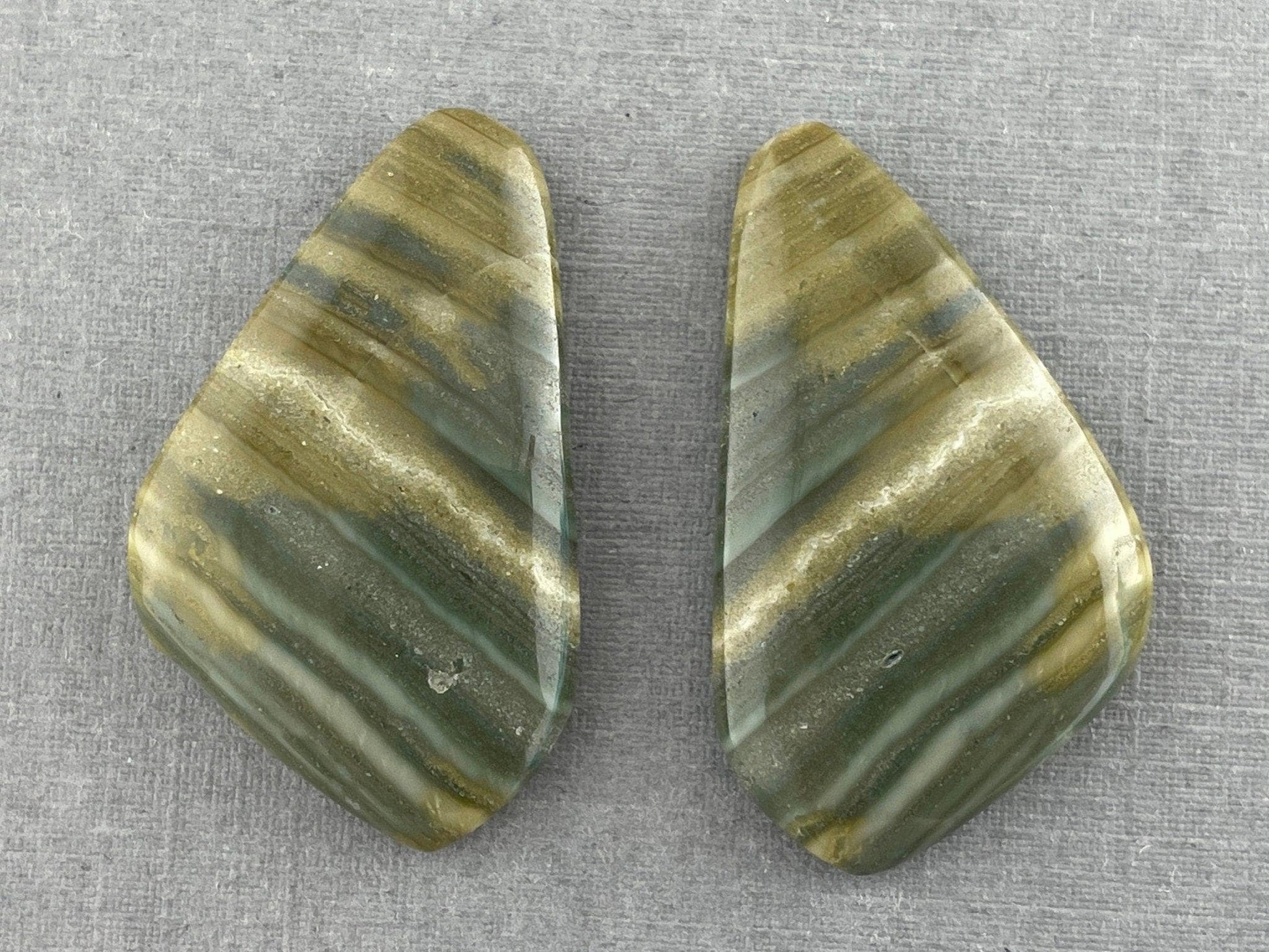 Saturn Chalcedony Cabochon Pair | Natural Loose Gemstone | CA306 - - GemEnthusiast