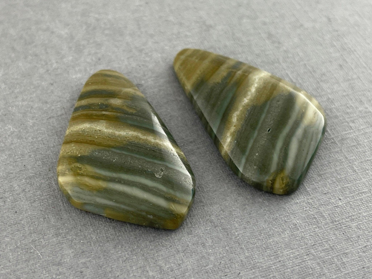 Saturn Chalcedony Cabochon Pair | Natural Loose Gemstone | CA306 - - GemEnthusiast