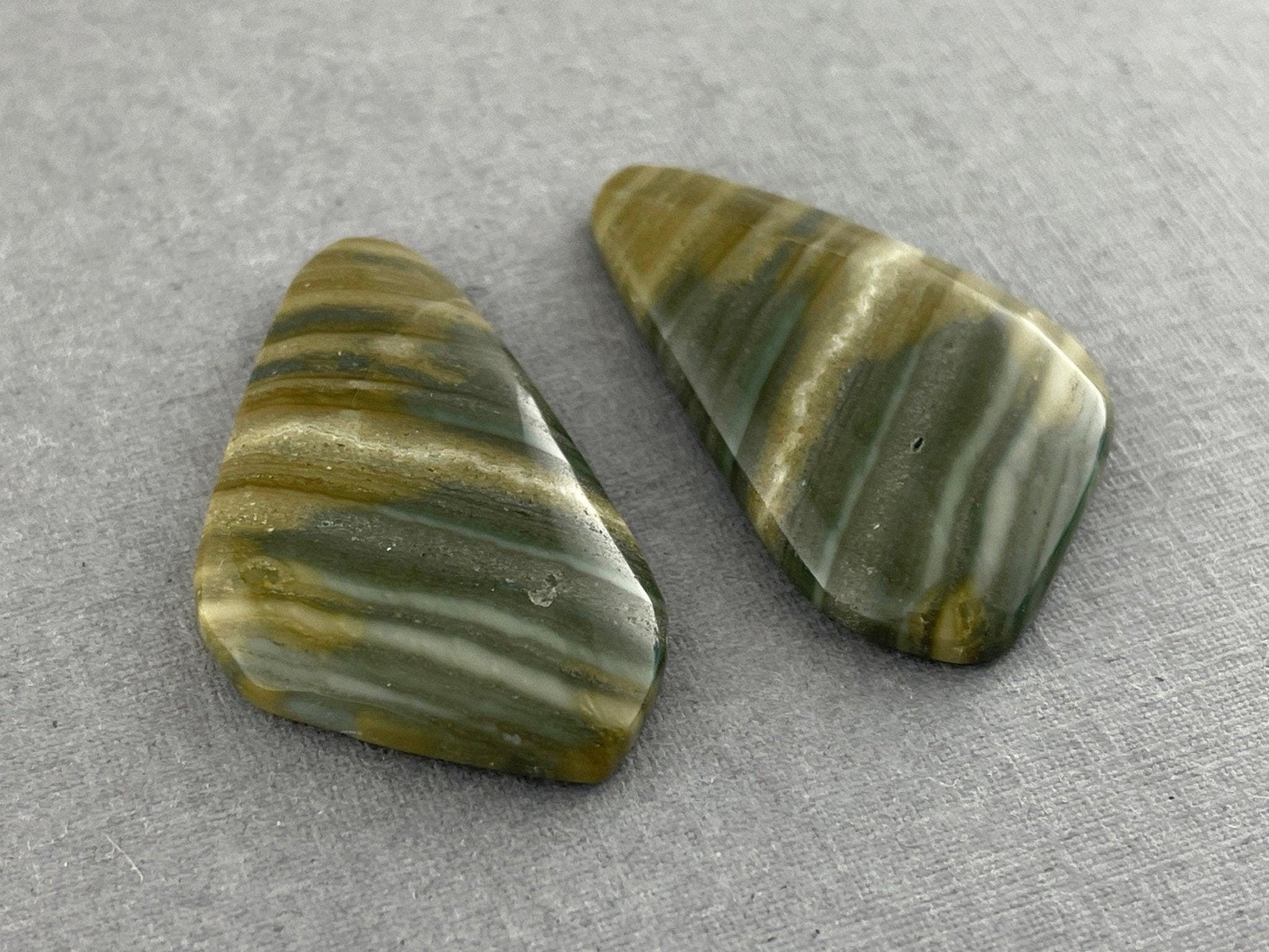 Saturn Chalcedony Cabochon Pair | Natural Loose Gemstone | CA306 - - GemEnthusiast