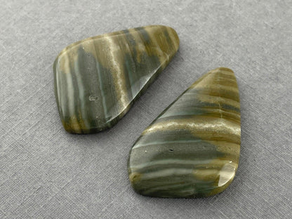 Saturn Chalcedony Cabochon Pair | Natural Loose Gemstone | CA306 - - GemEnthusiast