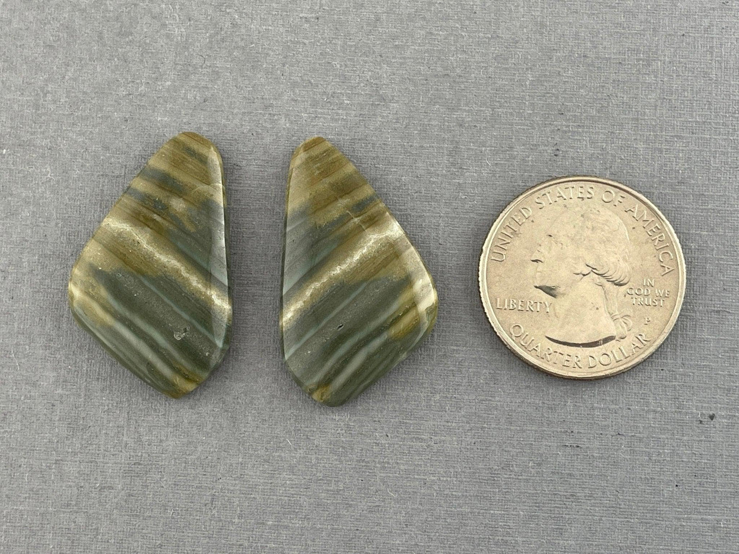 Saturn Chalcedony Cabochon Pair | Natural Loose Gemstone | CA306 - - GemEnthusiast