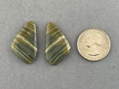 Saturn Chalcedony Cabochon Pair | Natural Loose Gemstone | CA306 - - GemEnthusiast