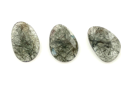 Green Rutile Quartz Lot | 16 carats | Rose Cut Natural Loose Gemstone | QU335 - Rutile Quartz - GemEnthusiast