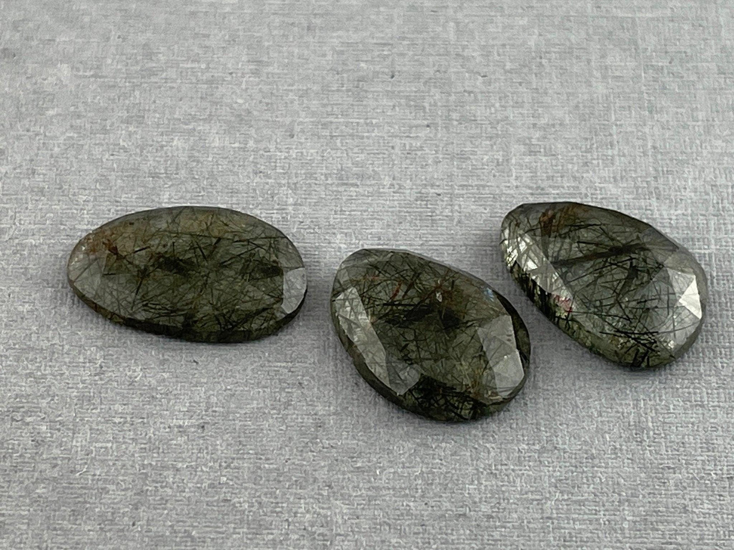 Green Rutile Quartz Lot | 16 carats | Rose Cut Natural Loose Gemstone | QU335 - Rutile Quartz - GemEnthusiast