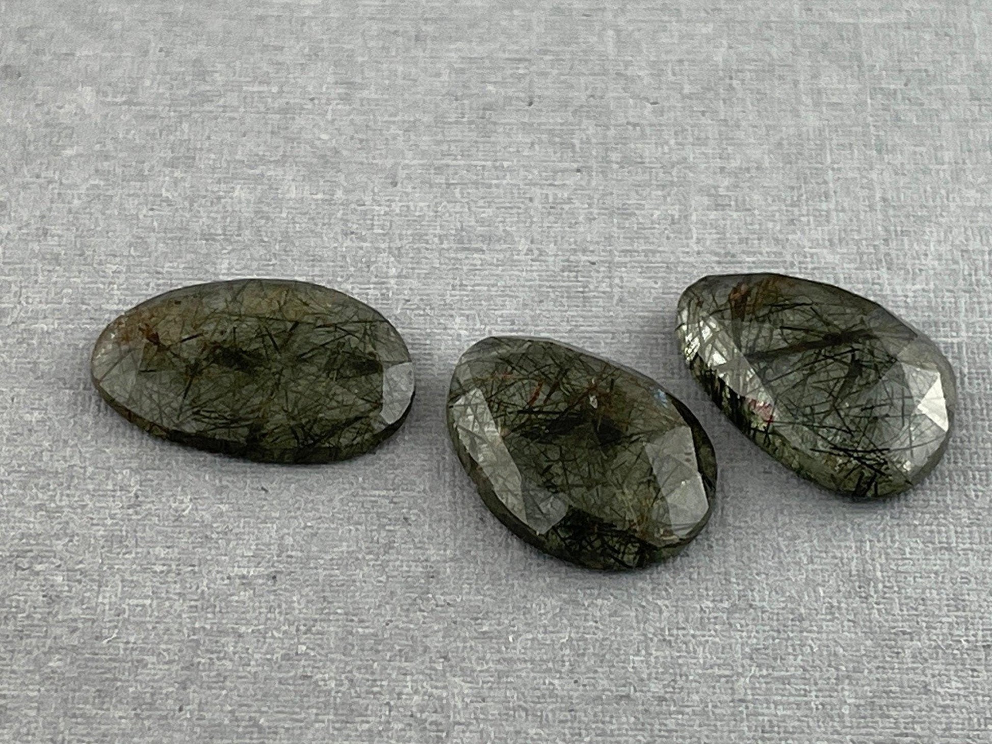 Green Rutile Quartz Lot | 16 carats | Rose Cut Natural Loose Gemstone | QU335 - Rutile Quartz - GemEnthusiast