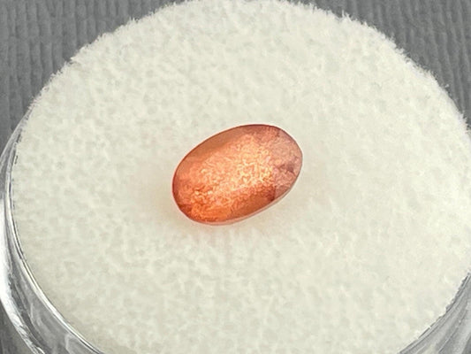 7x5 Red Oregon Sunstone Oval Faceted Gemstone | 1.02 carats | OSF181 - Oregon Sunstone - GemEnthusiast