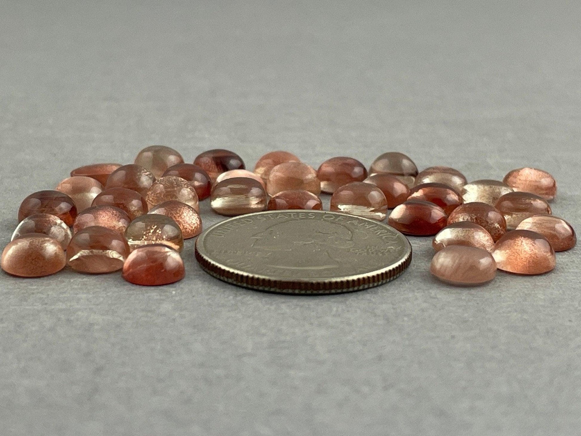 7mm Oregon Sunstones Round Cabochons | Medium, Light, or Champaign - Oregon Sunstone - GemEnthusiast