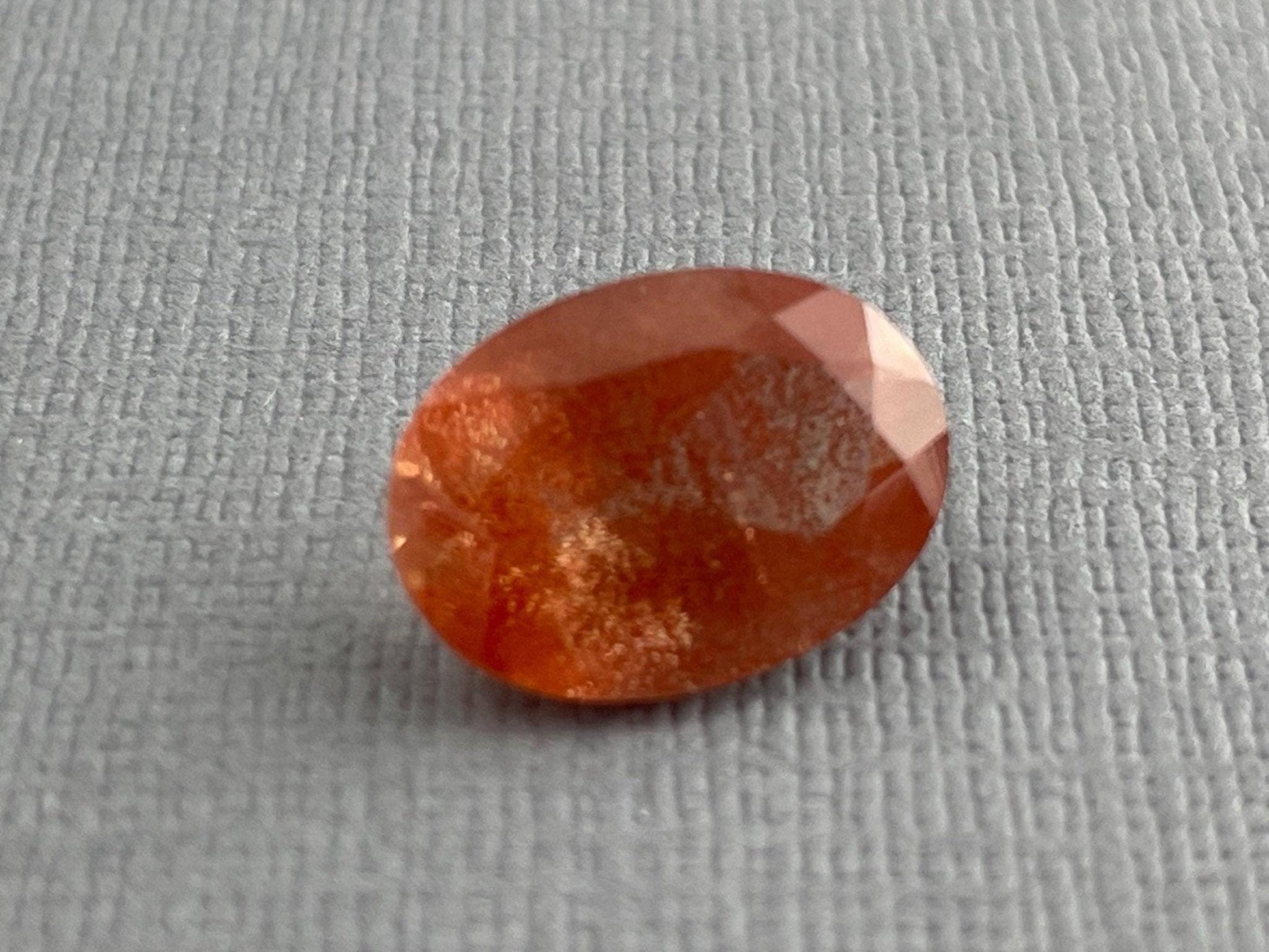 14x10 Red Oregon Sunstone Oval Gemstone with Schiller | 5.25 carats | OSF154 - Oregon Sunstone - GemEnthusiast