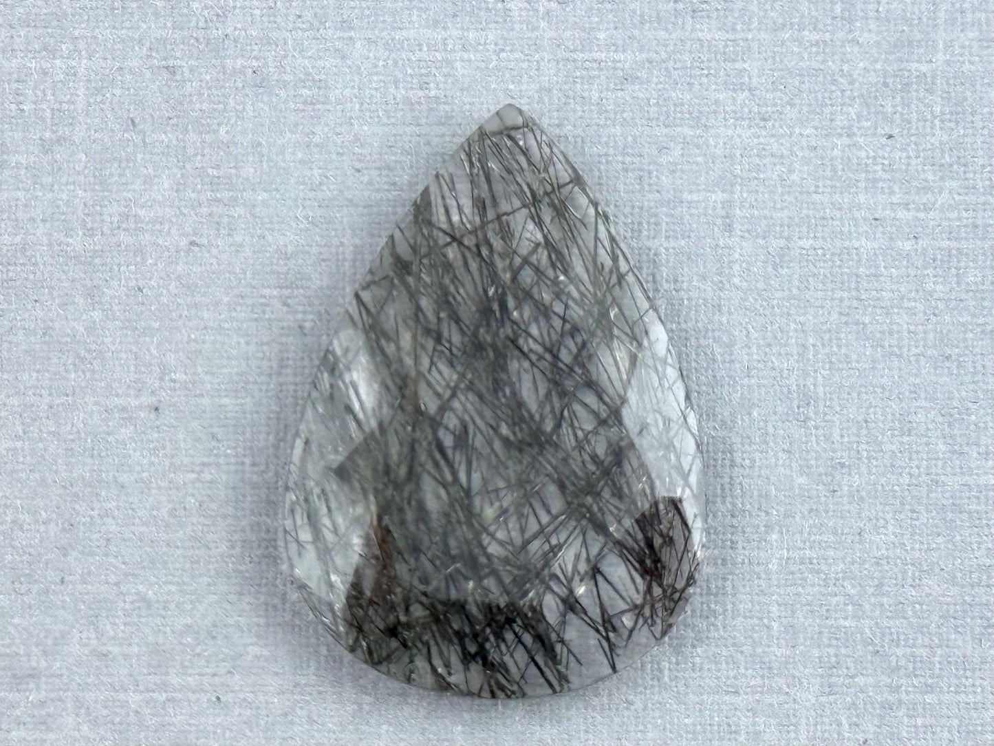 Tourmalinated Quartz Pear | Natural Gemstone | QT115 - Quartz, Tourmaline - GemEnthusiast