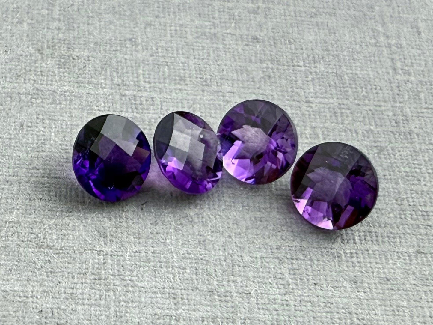 5mm Arizona Amethyst Checkerboard Faceted Gemstone | Ethically Sourced - - GemEnthusiast