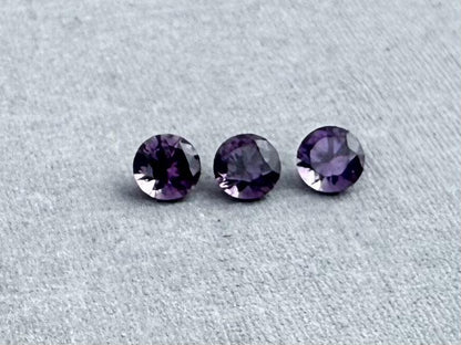 3.5 mm Purple Spinel Trio Faceted Round | Natural Gemstone | SL101 - Natural Spinel - GemEnthusiast
