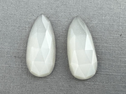 Fancy Moonstone Rose Cut Pair | Natural Loose Gemstones | MPR212 - Moonstone - GemEnthusiast