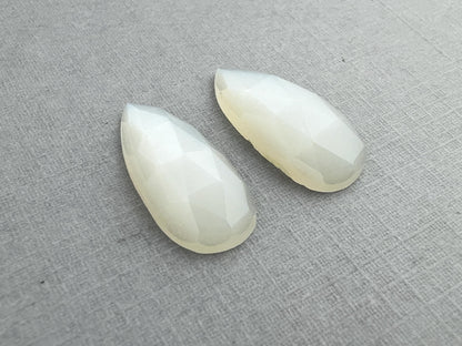 Fancy Moonstone Rose Cut Pair | Natural Loose Gemstones | MPR212 - Moonstone - GemEnthusiast