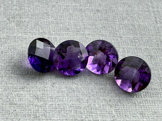 5mm Arizona Amethyst Checkerboard Faceted Gemstone | Ethically Sourced - - GemEnthusiast