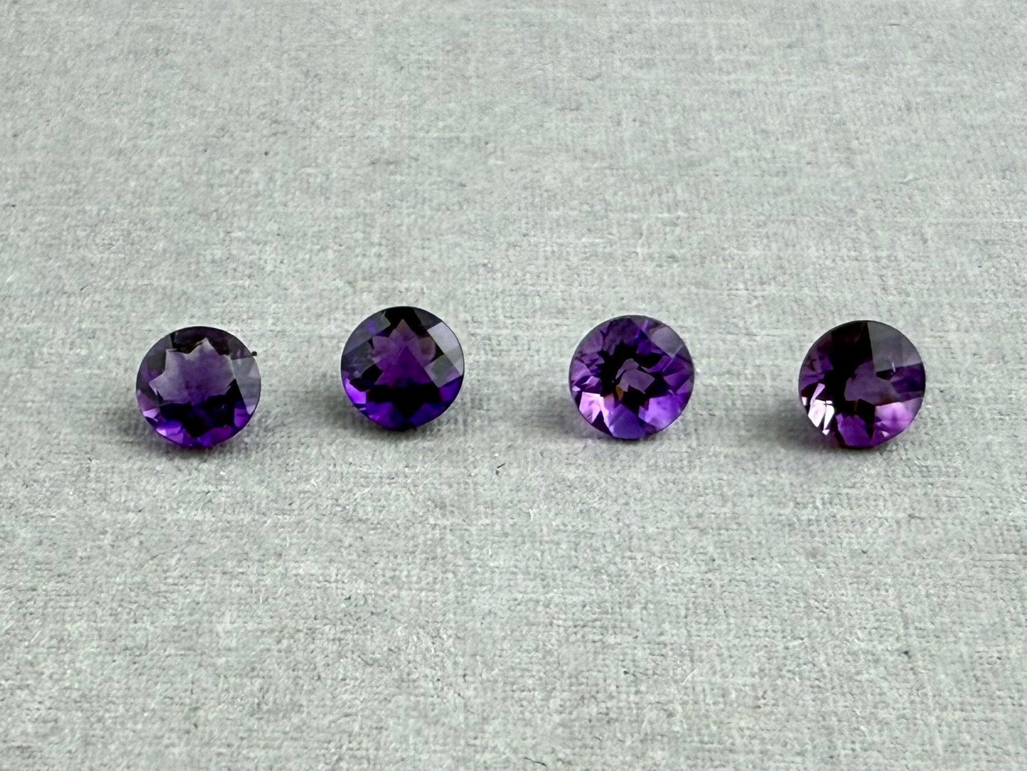 5mm Arizona Amethyst Checkerboard Faceted Gemstone | Ethically Sourced - - GemEnthusiast