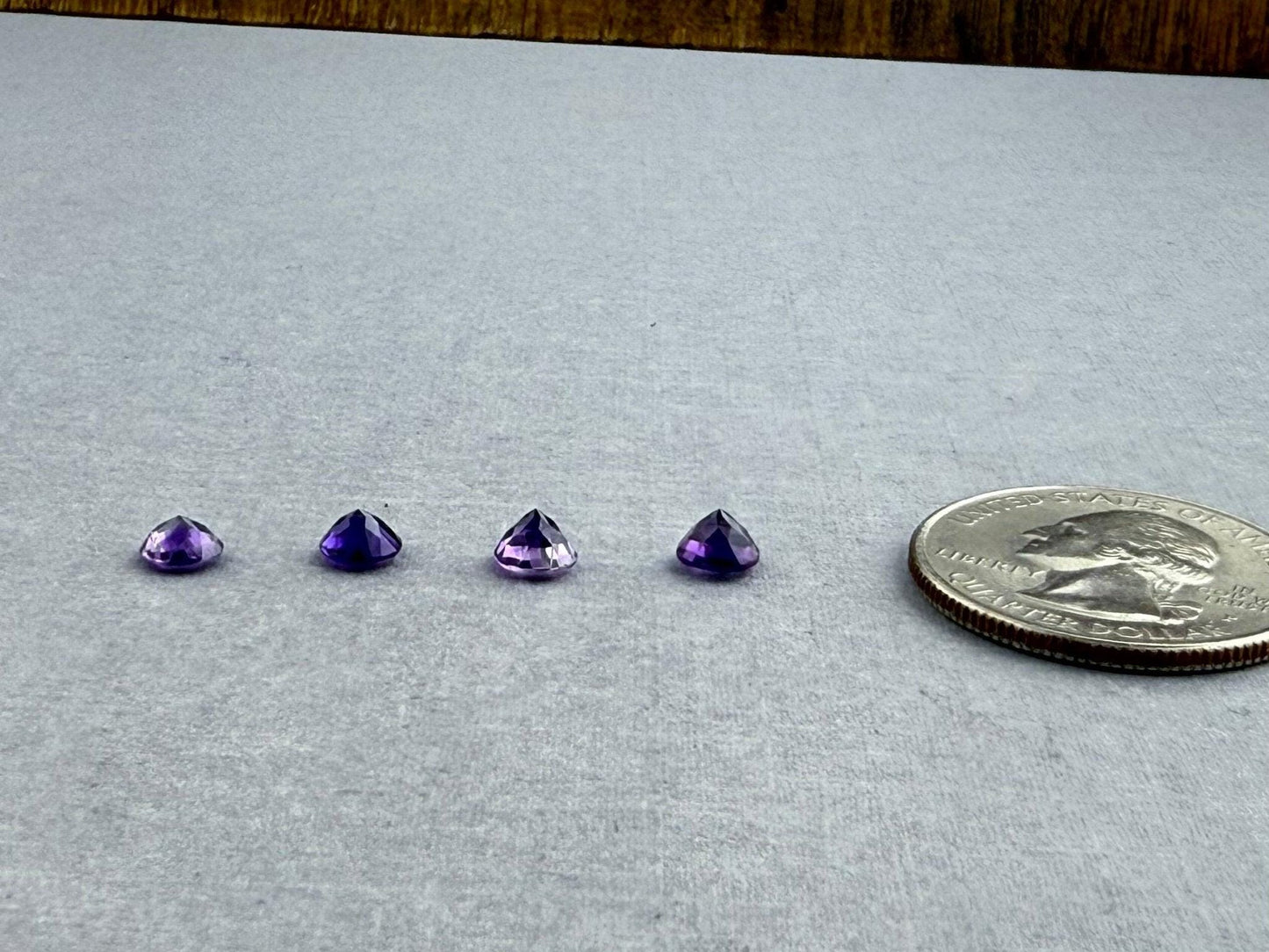 5mm Arizona Amethyst Checkerboard Faceted Gemstone | Ethically Sourced - - GemEnthusiast
